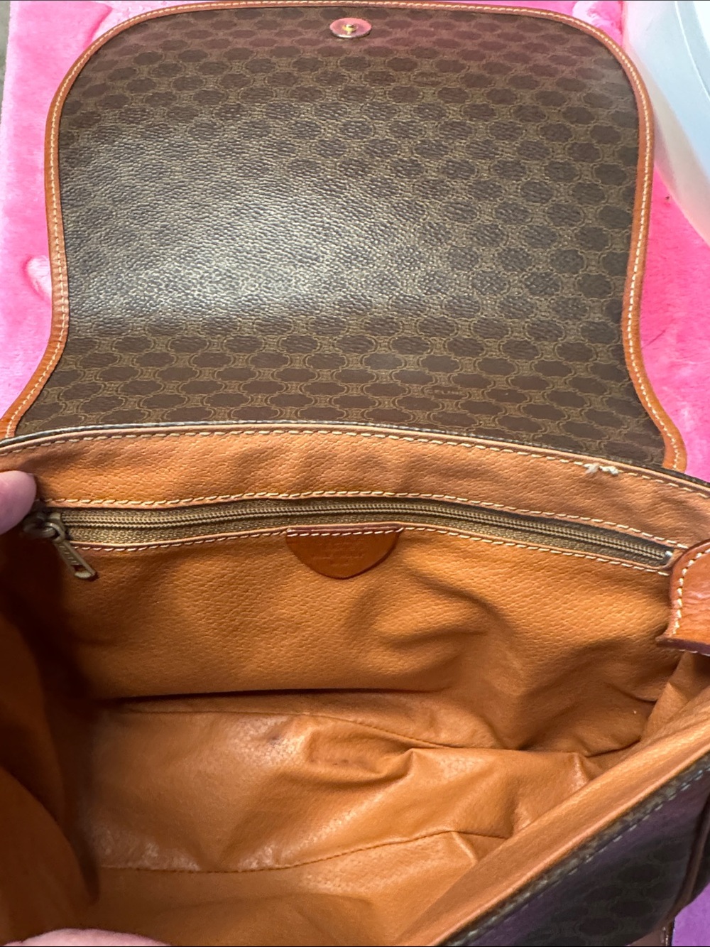 CELINE Vintage Macadam Triomphe Structured Crossbody Bag M14 Made In Italy - Picture 5 of 15